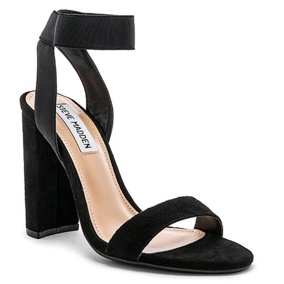 BNWOB Steve Madden Celebrate Suede Elastic Strap Sandals 9.5 Black - Picture 2 of 11